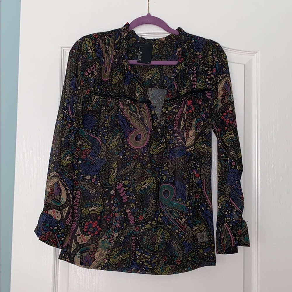 Dolan Printed Sheer Shirt